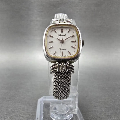 Orient Watch Women 18mm White Dial Silver Tone Rectangle A053Z5-40 New Battery D5