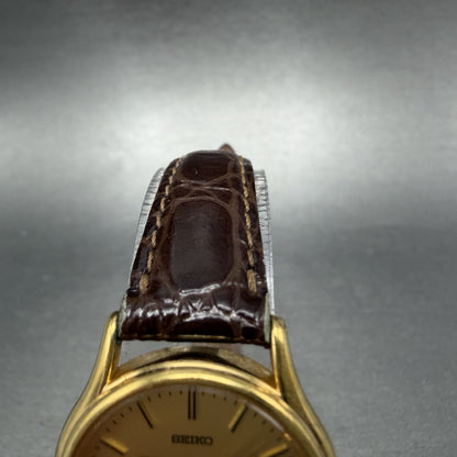 Seiko Watch Women 25mm Champagne Dial Gold Tone Date Round V782-6E50 New Battery4