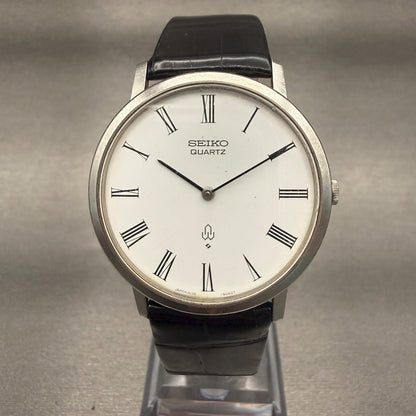 Seiko Watch Men 33mm White Dial Silver Tone Round 4130-9020 New Battery0