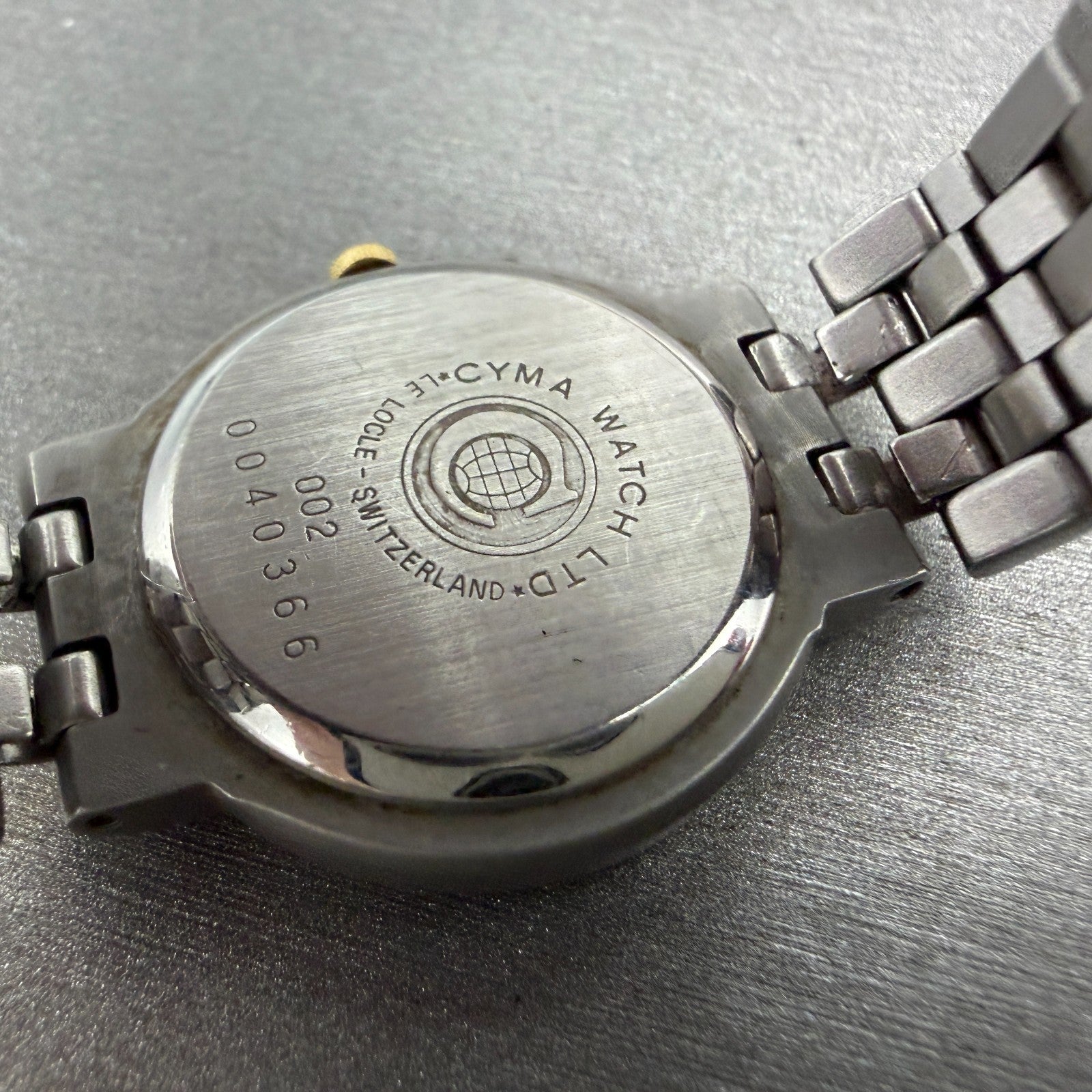 Cyma Watch Women 25mm White MOP Dial Two Tone Round 002 New Battery9
