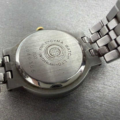 Cyma Watch Women 25mm White MOP Dial Two Tone Round 002 New Battery9