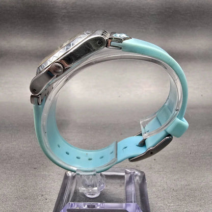 Swatch Irony ELLAZUL Watch Women Silver Dial Blue Band YLS154 CRAKCED New Batt6