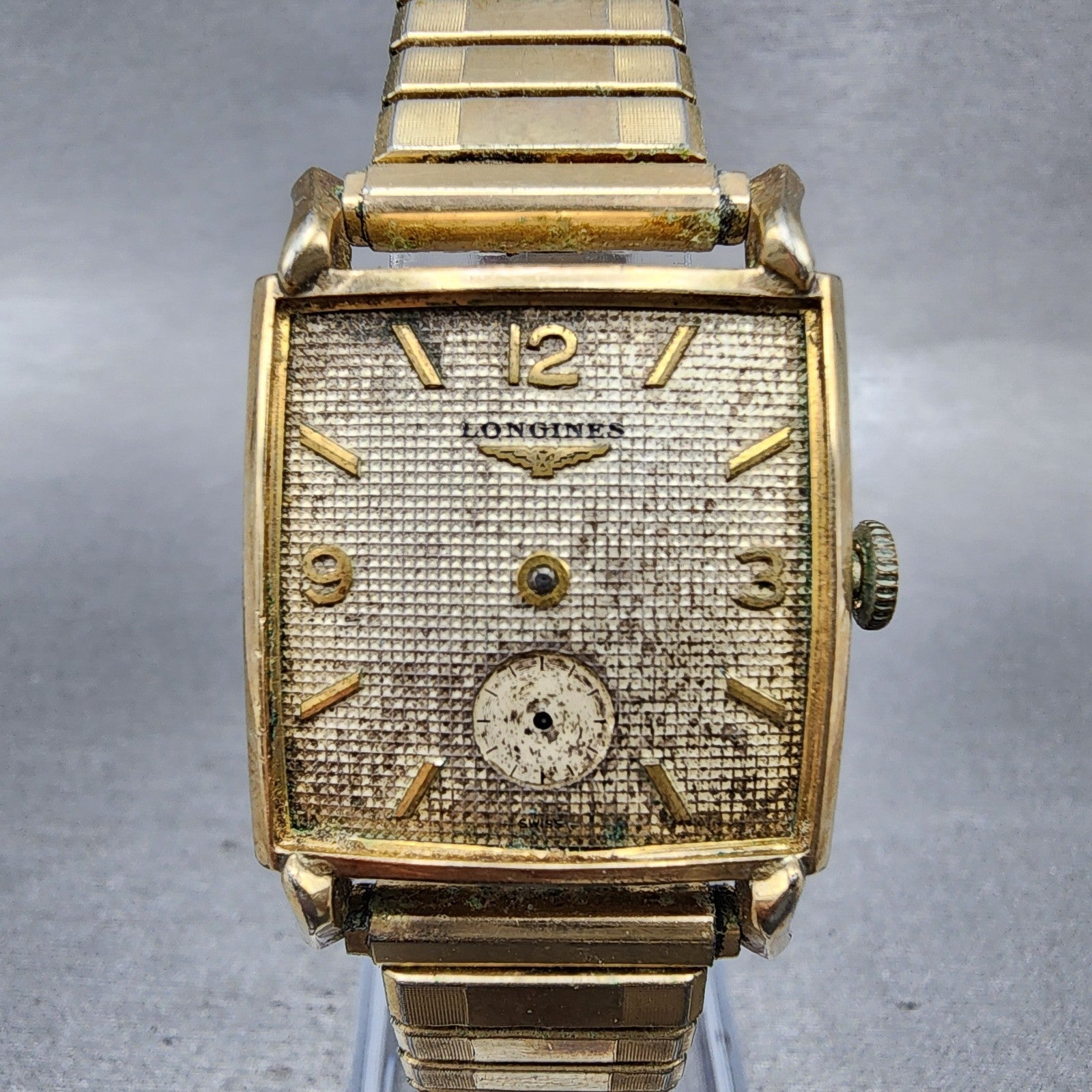 Longines Watch Men 26mm Cream Dial 10K Gold Filled Samll Seconds 23Z PARTS0