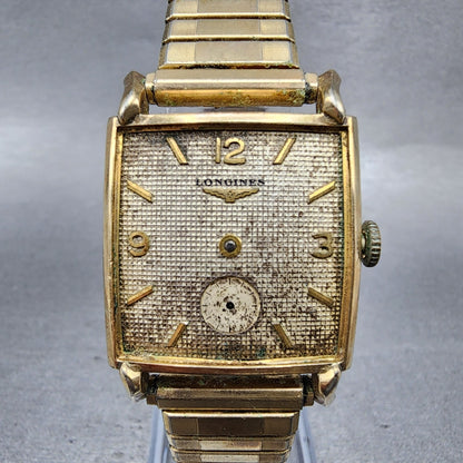 Longines Watch Men 26mm Cream Dial 10K Gold Filled Samll Seconds 23Z PARTS0