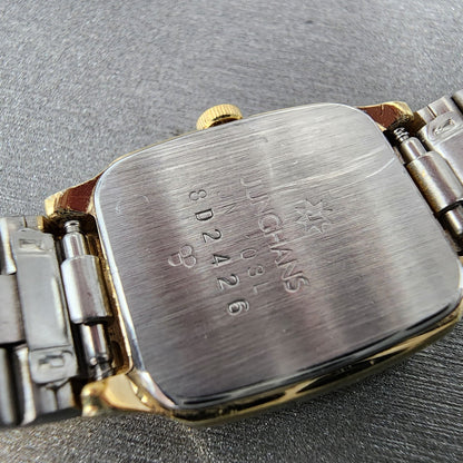 Junghans Noblesse Watch Women 19mm White Dial Gold Tone Rectangle New Battery9