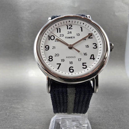 Timex Weekender Watch Men 38mm White Dial Silver Round New Battery TW2R10400 LP5