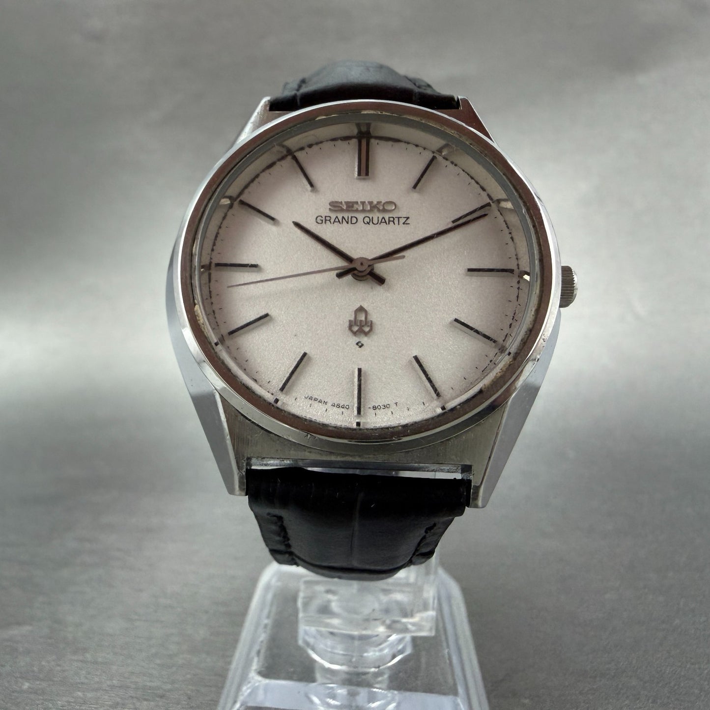Seiko Grand Quartz Watch Men 38mm Silver Dial Silver Tone Round 4840-8041 NewBat6
