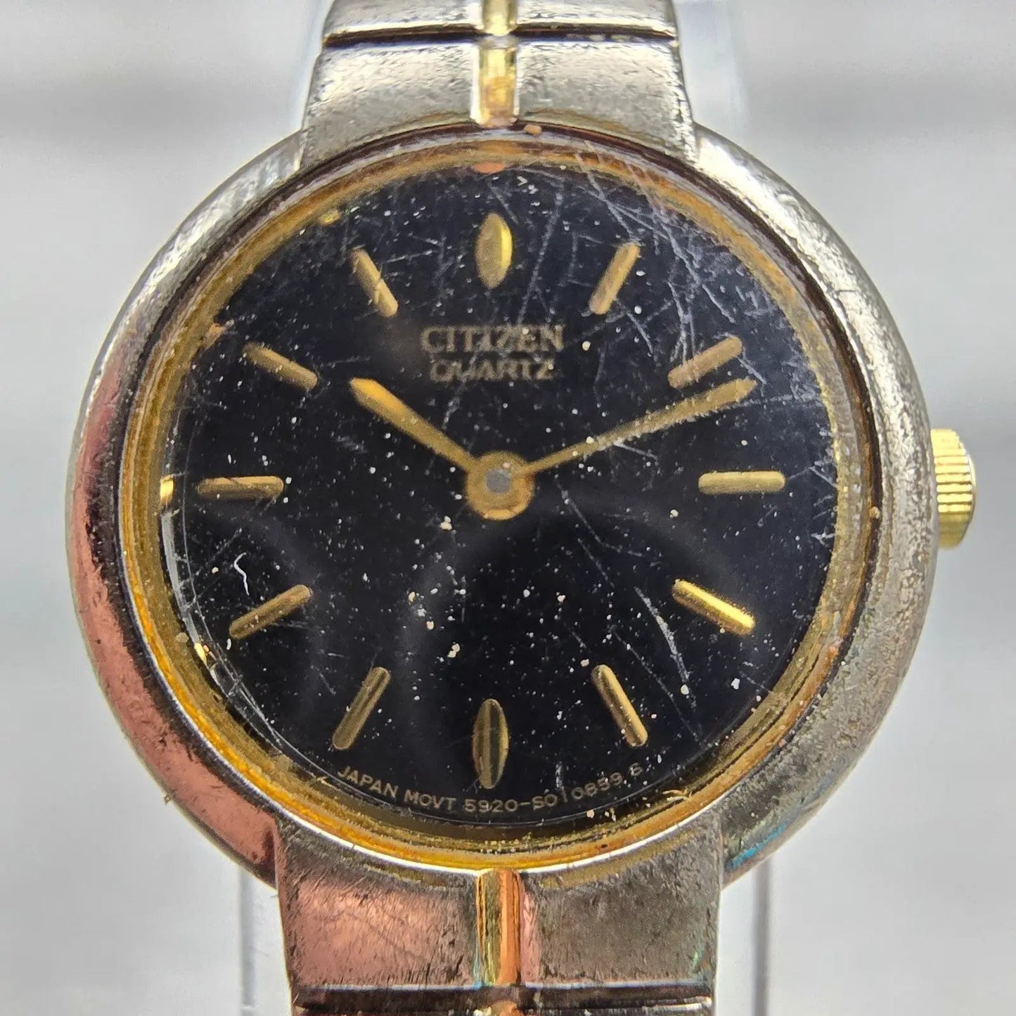 Citizen Watch Women 20mm Black Dial Two Tone Round 5920-S006007 New Battery1