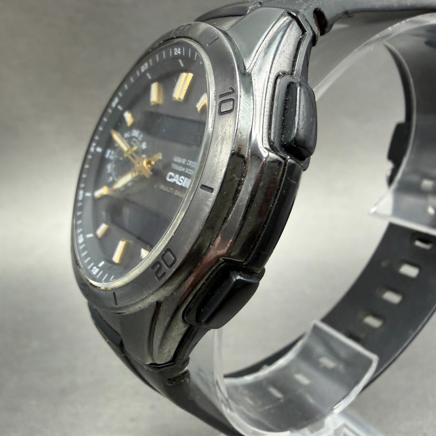 Casio Waveceptor WVA-M650 Watch Men 44mm Analog Digital Black Round Chrono RunsA2