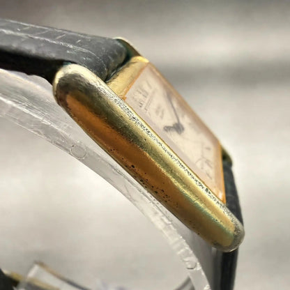 Seiko Watch Women 17mm Cream Dial Gold Tone Rectangle 1400-5039 New Battery VTG3
