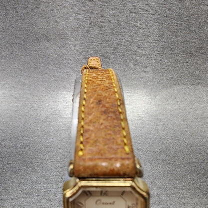 Orient Tank Watch Women 20mm Cream Dial Gold Tone Octagon B1540540 New battery4