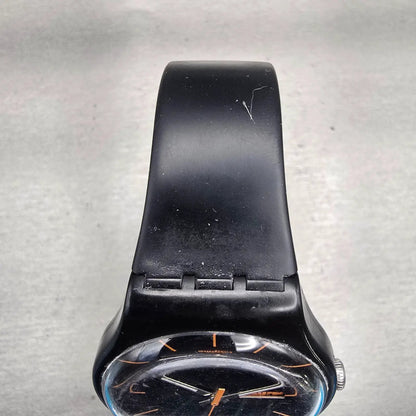 Swatch DARK REBEL Watch Men Black Dial Black Tone Daydate SUOB704 New Battery4
