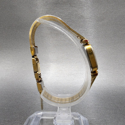 Seiko Watch Women 18mm Champagne Dial Gold Tone Rectangle 23206800 New Battery9