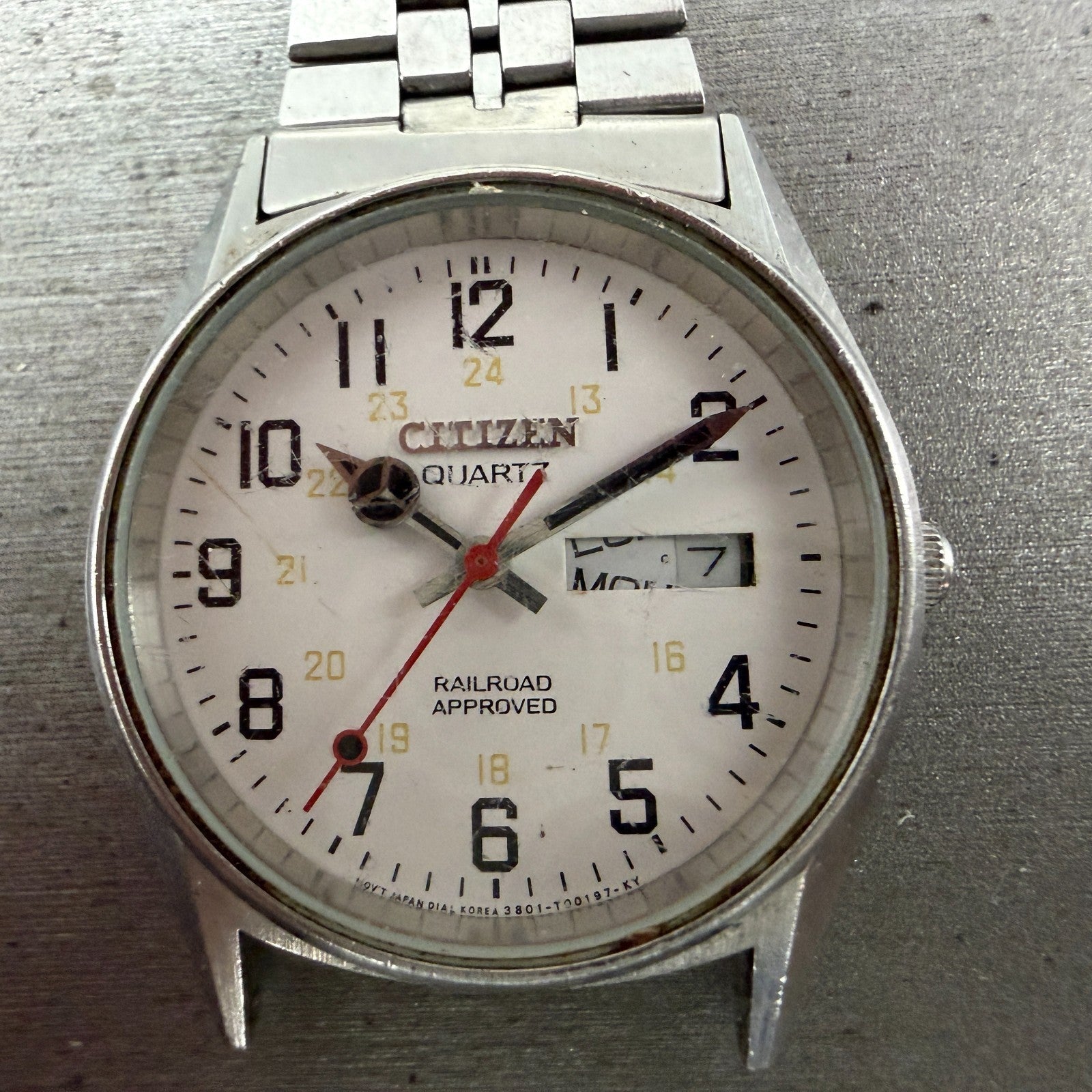 Citizen Railroad Approved Watch Men 35mm White Dial Silver 3801-892053 PARTS2