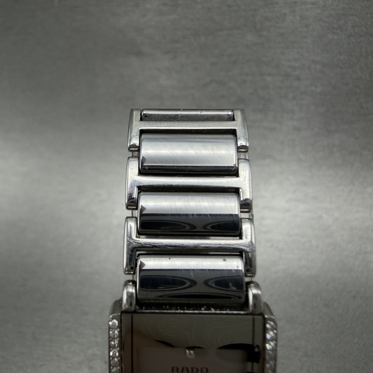 Rado Jubile Tank Watch Women 18mm Silver Dial Ceramic Diamond Bezel 153.0430.34