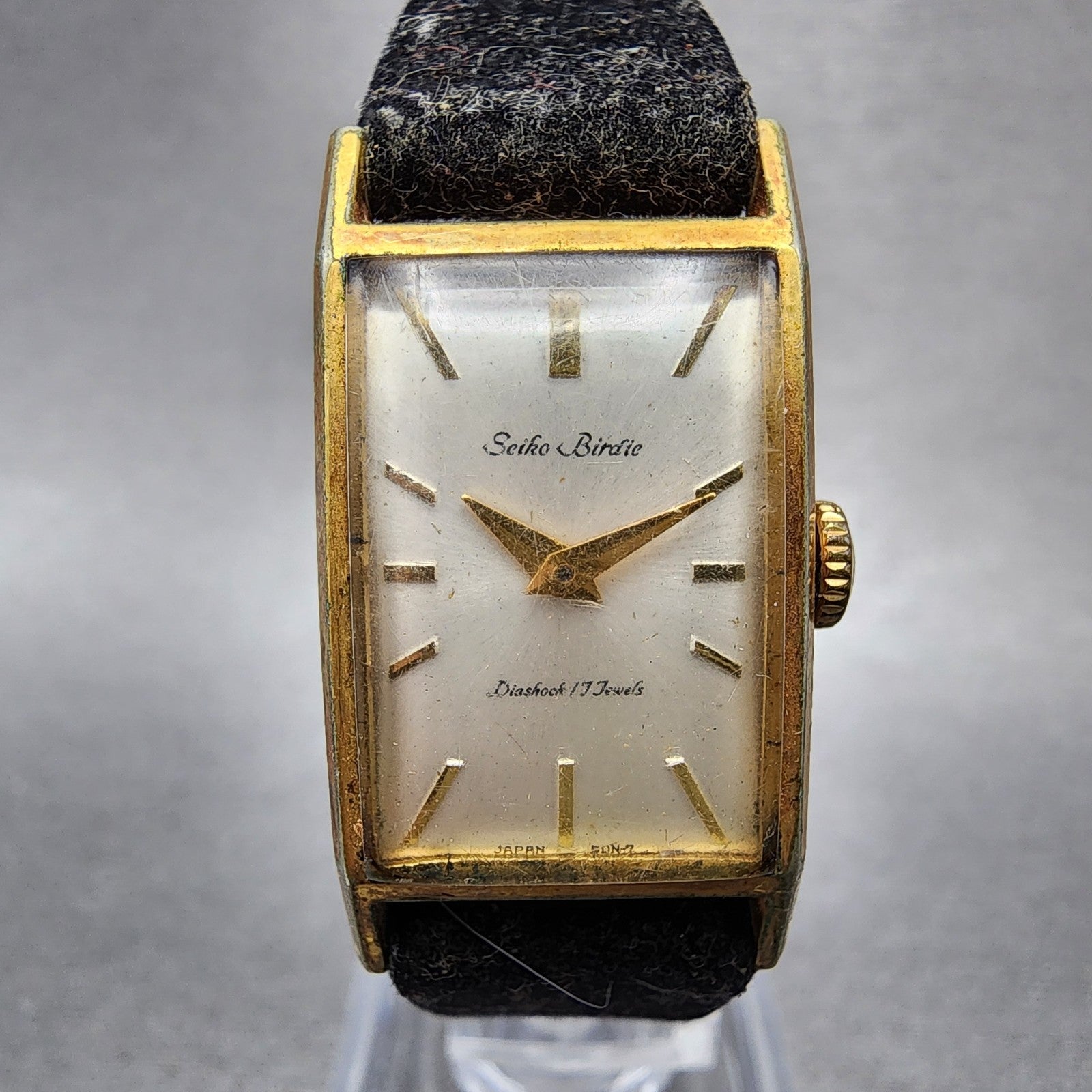Seiko Birdie Watch Women 17mm White Dial Gold Plated Manual Wind 28019 Runs0