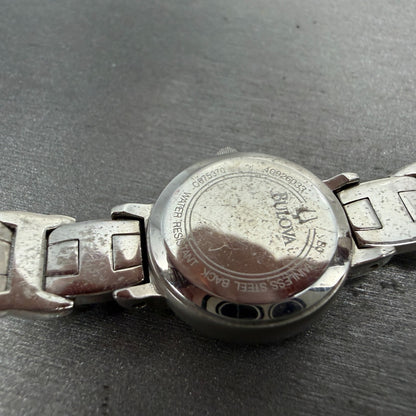Bulova Watch Women 20mm MOP Dial Silver Tone Round 96L90 New Battery Steel9