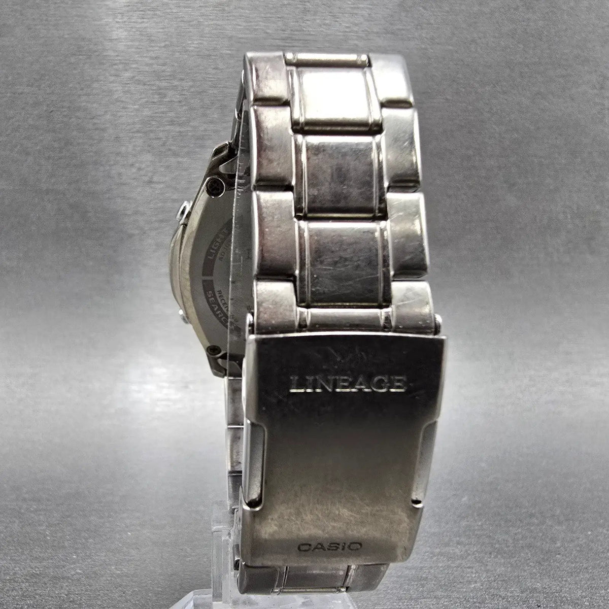 Casio Lineage Watch Men 40mm Black Dial Titanium Analog Digital Solar Runs JDm7