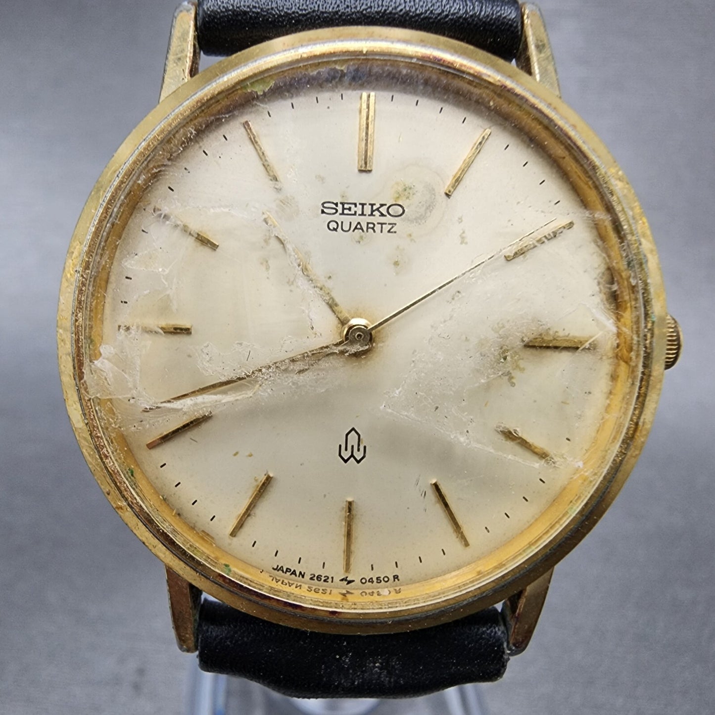 VTG Seiko Watch men 32mm Champagne Dial Gold Tone 26210140 PARTS2