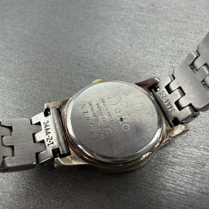 Seiko Watch Women 19mm White Dial Two Tone Round 1n01-0gd0 New Battery Vintage9