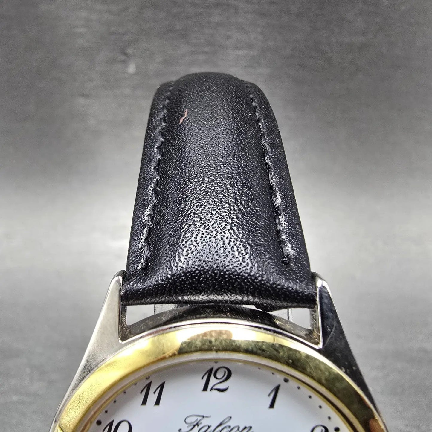 Citizen Q&Q Falcon Watch Men 34mm White Dial Two Tone Round Leather New Battery4