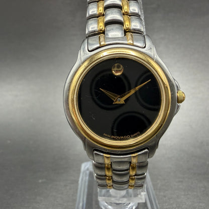 Movado Museum Watch Women 26mm Black Dial Two Tone Round 81-E4-9838 New Battery0