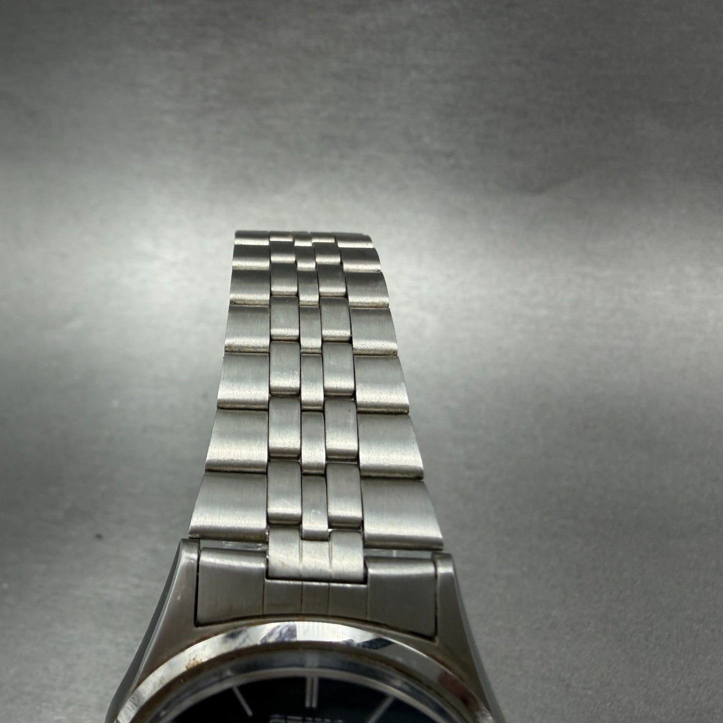 Seiko SQ Watch Men 34mm Blue Dial Silver Tone Daydate Round 5H23-7009 NewBattery4