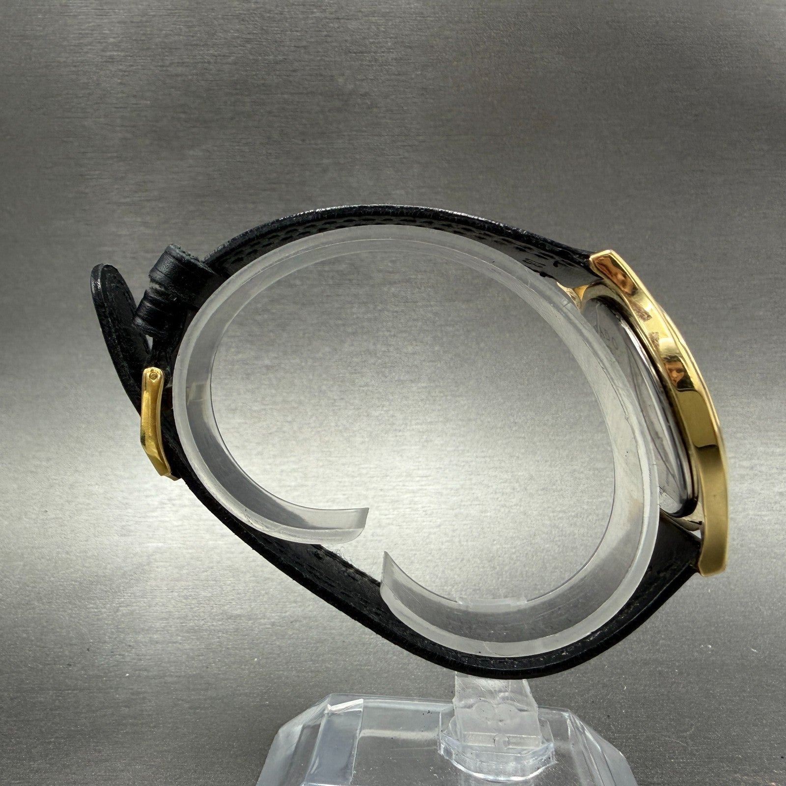 Movado Museum Watch Men 35mm Black Dial Gold Tone Round 87 E4 0863 W/Box New Bat9