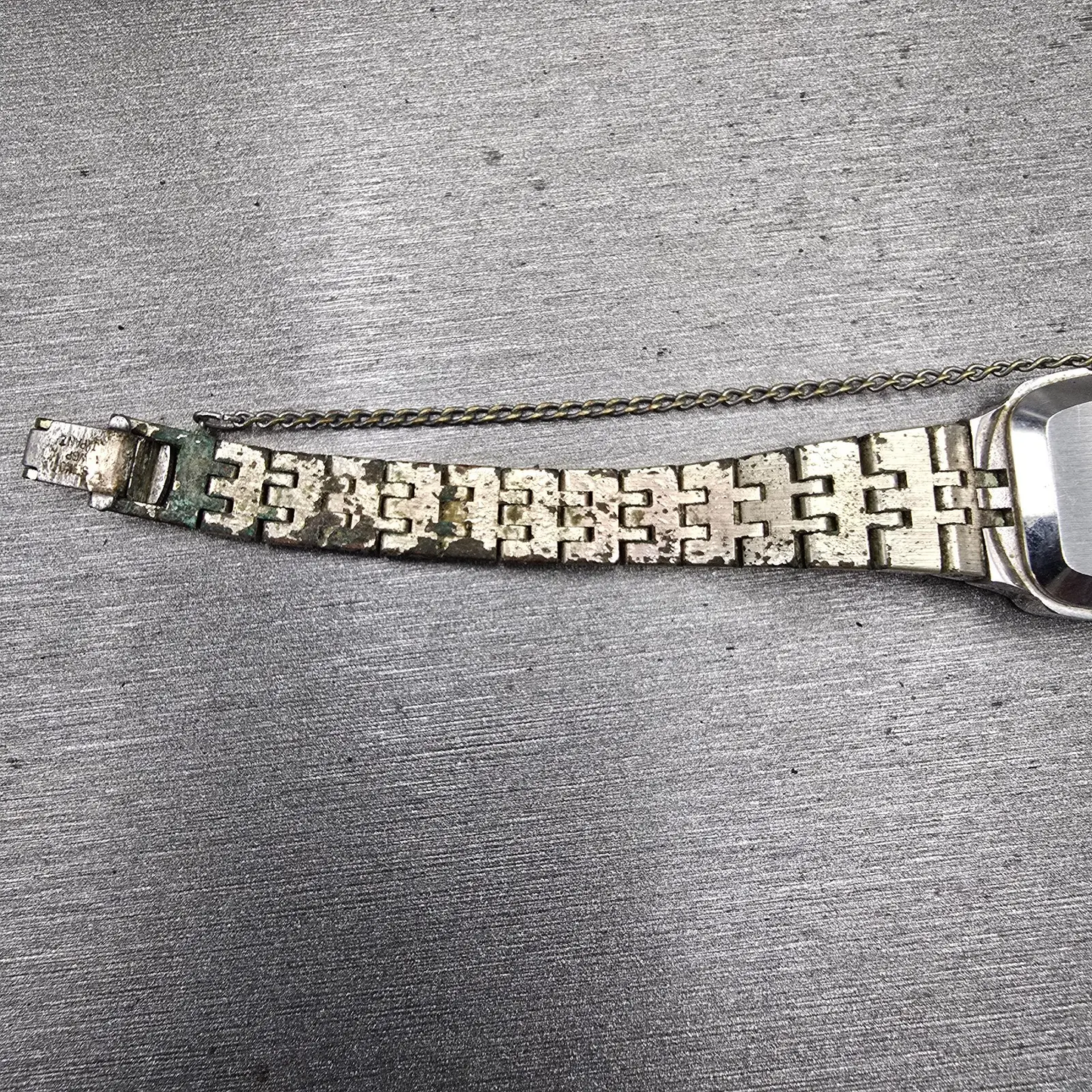 Seiko Watch Women 18mm Silver Dial Silver Tone Rectangle 4700-3019 New Battery11
