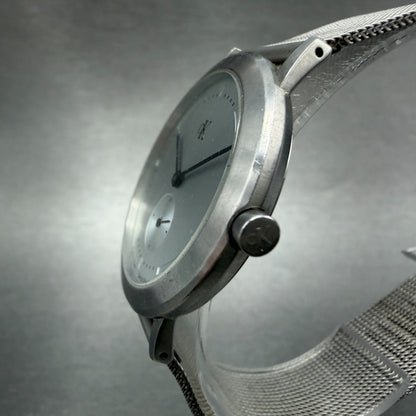 Calvin Klein Watch Men 35mm Silver Dial Steel Round K3311 Mesh Band New Battery2