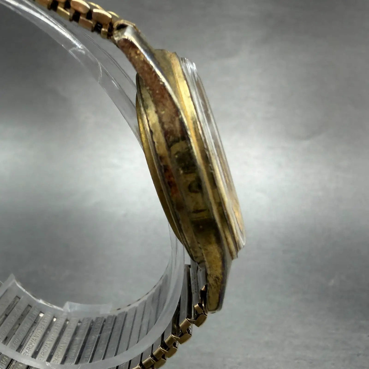 Hamilton Watch Men 34mm Cream Dial Gold Tone Date Round NO CASEBACK New Battery3