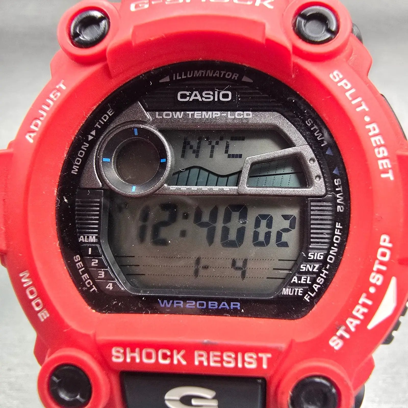Casio G-Shock G-7900-A Watch Men 50mm Black Red Chrono Alarm New Battery1