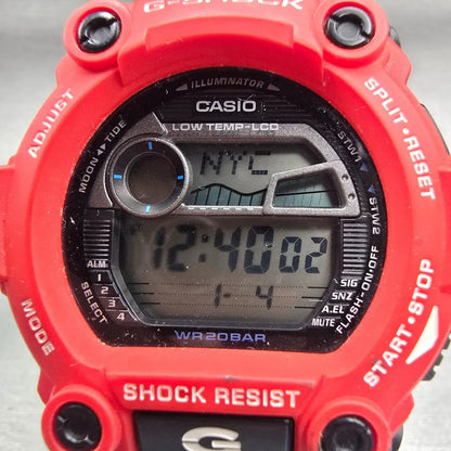 Casio G-Shock G-7900-A Watch Men 50mm Black Red Chrono Alarm New Battery1