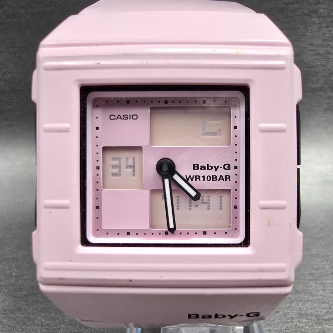 Casio Baby-G BGA-200 Watch Women 36mm Pink Black Chrono Alarm Square New Battery1