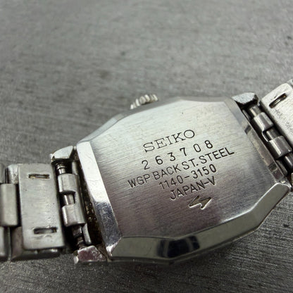 Seiko Special Watch Women 19mm Blue Dial Silver Tone Manual 1140-3150 Runs VTG9
