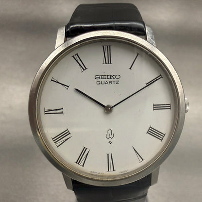 Seiko Watch Men 33mm White Dial Silver Tone Round 4130-9020 New Battery1