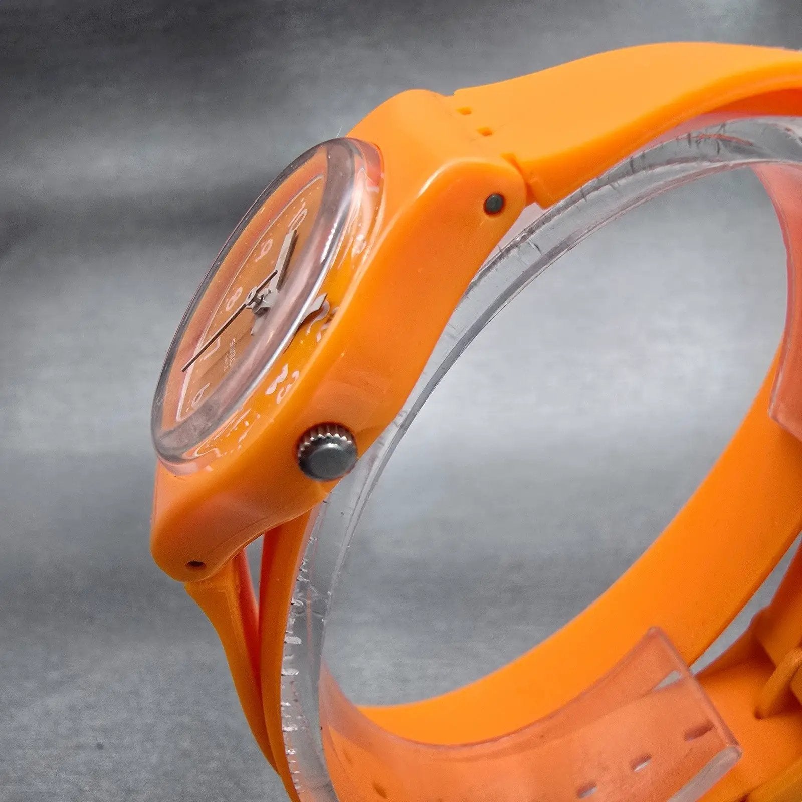 Swatch Abricot Watch Women 25mm Orange Dial Orange Tone Round LO104 New Battery2