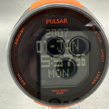 Pulsar Digital Watch Men 47mm Black LCD Alarm Chrono W861-X006 New Battery1
