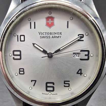 Victorinox Swiss Army Garrison Elegance Watch Men 40mm White Dial Steel Date1