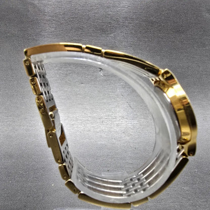 Movado Esperanza Watch Women 23mm Black Dial Gold Tone Round 88 A1 182 New BattP8