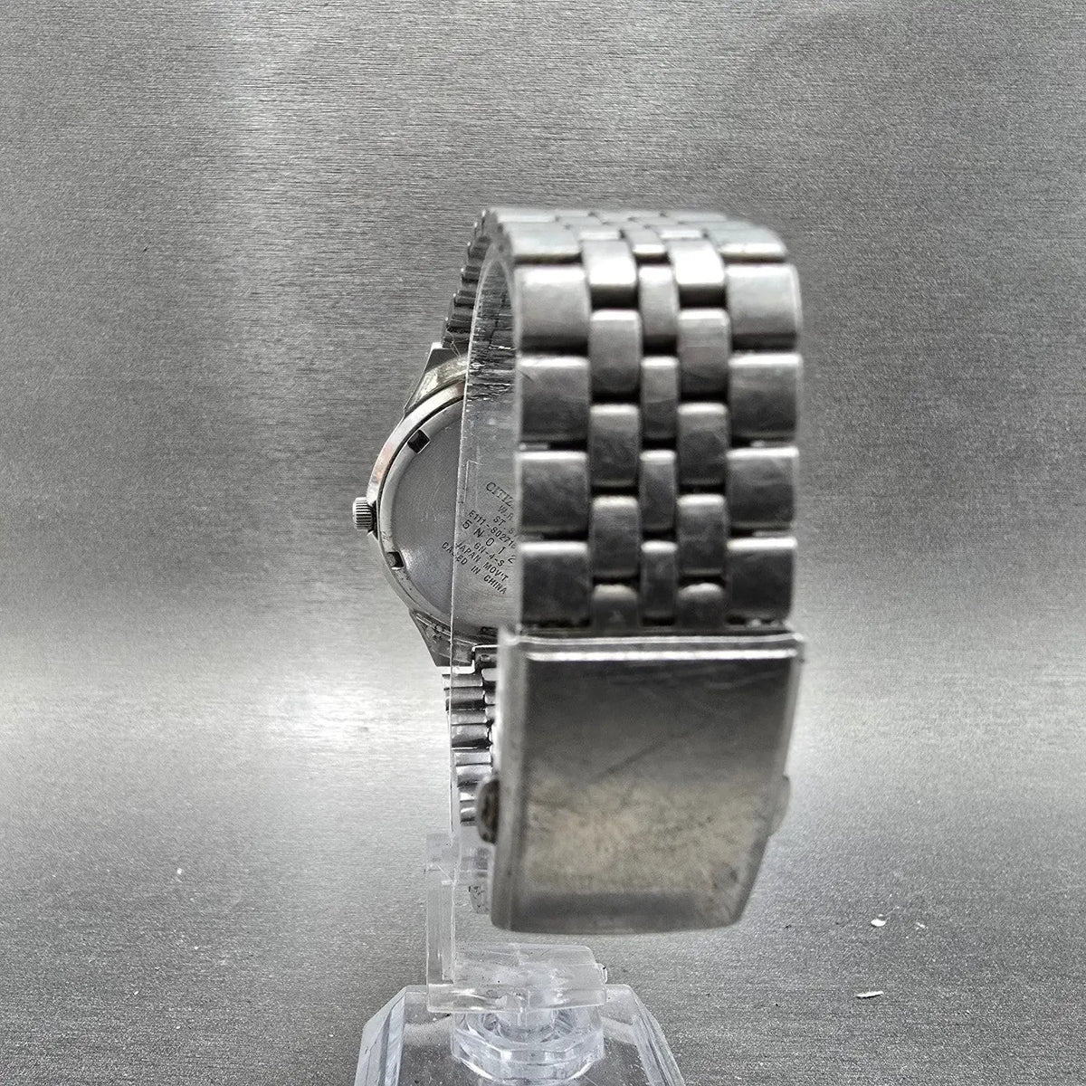 Citizen Eco-Drive Watch Men 36mm Black Dial Steel Date E111-S027161 Runs JDM7