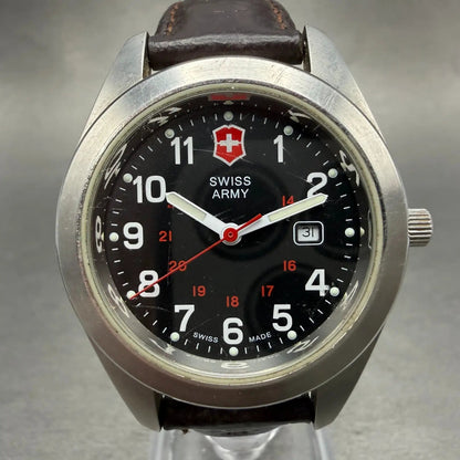 Victorinox Swiss Army Garrison Watch Women 34mm Black Dial Steel Date New Batt0
