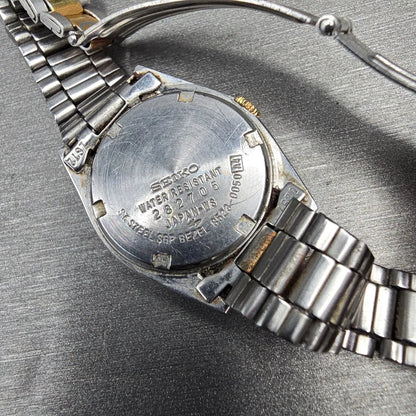 Seiko SQ Watch Women 24mm Gray Dial Two Tone Daydate Round 8523-0050 New Battery10