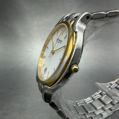 Wittnauer Watch Men 33mm White Dial Two Tone Date Round 12B04 PARTS Vintage3