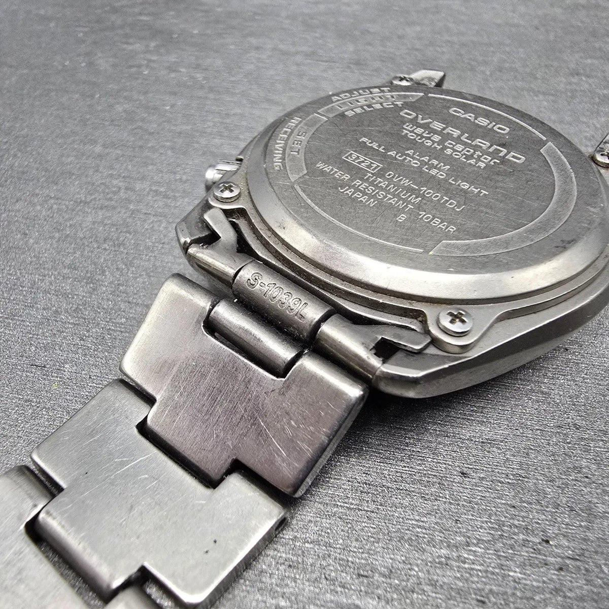 Casio Overland WTS Watch Men 39mm Gray Dial Titanium Date OVW-100TDJ  PARTS15