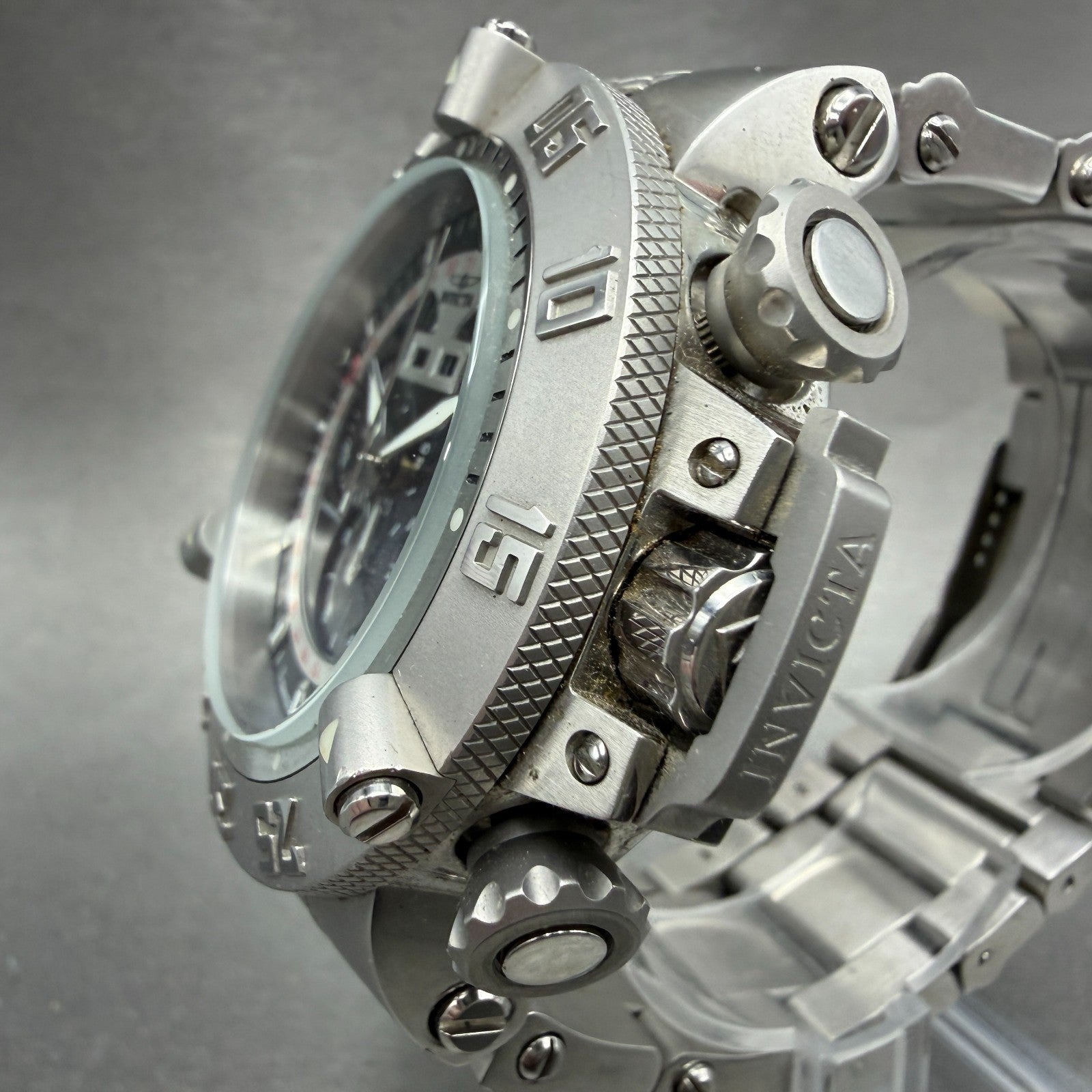 Invicta Subaqua Noma Chrono Watch Men 50mm Black Dial Steel Triple Calendar 53952