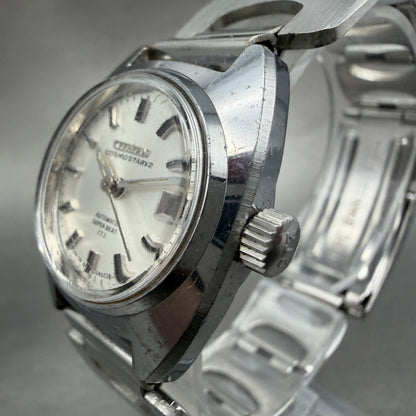 Citizen CosmoStar V2 Watch Women 25mm Silver Dial Silver Tone Date AutomaticRuns3