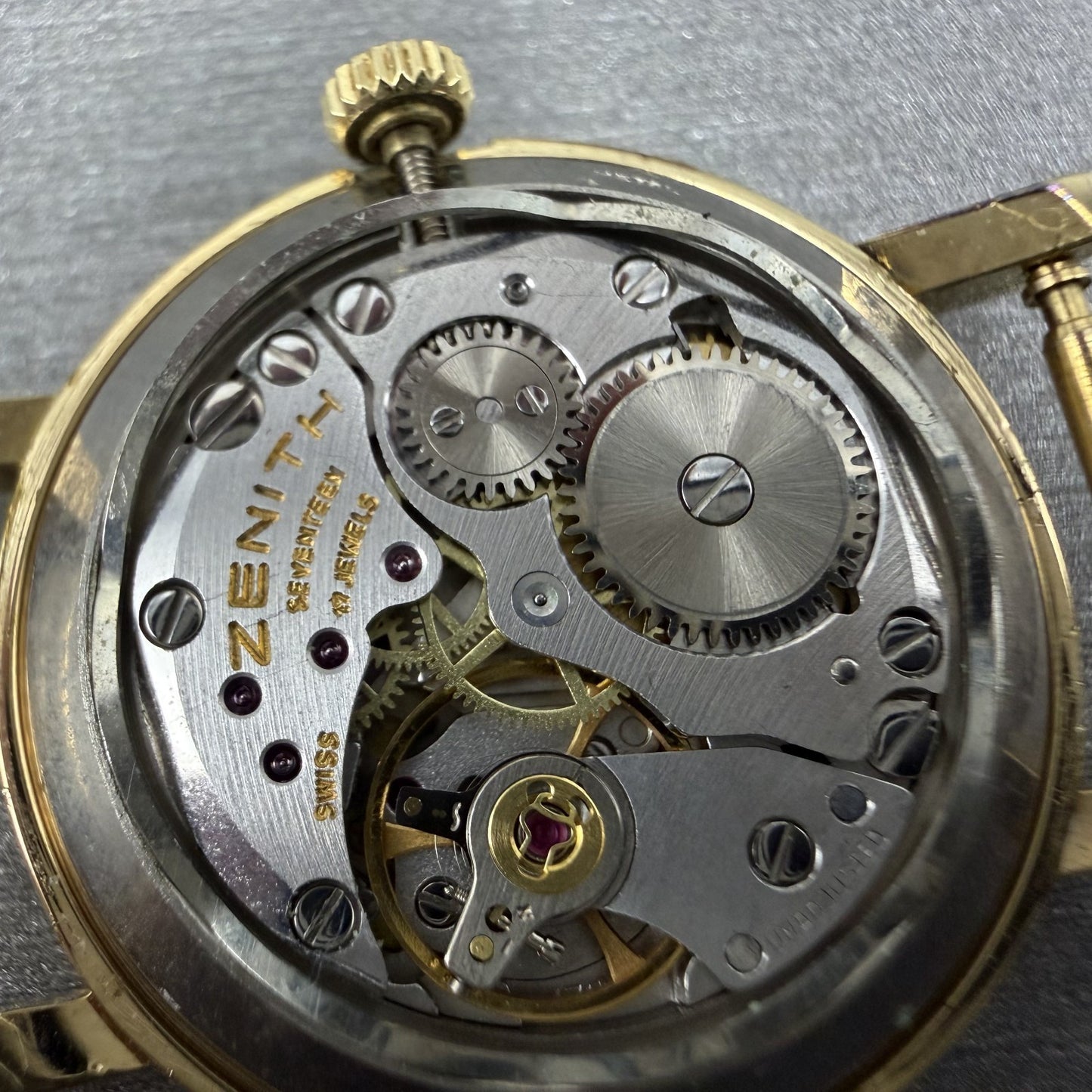 Zenith Movado Museum Watch Women 25mm White Dial Gold Plated Manual Wind PARTS12