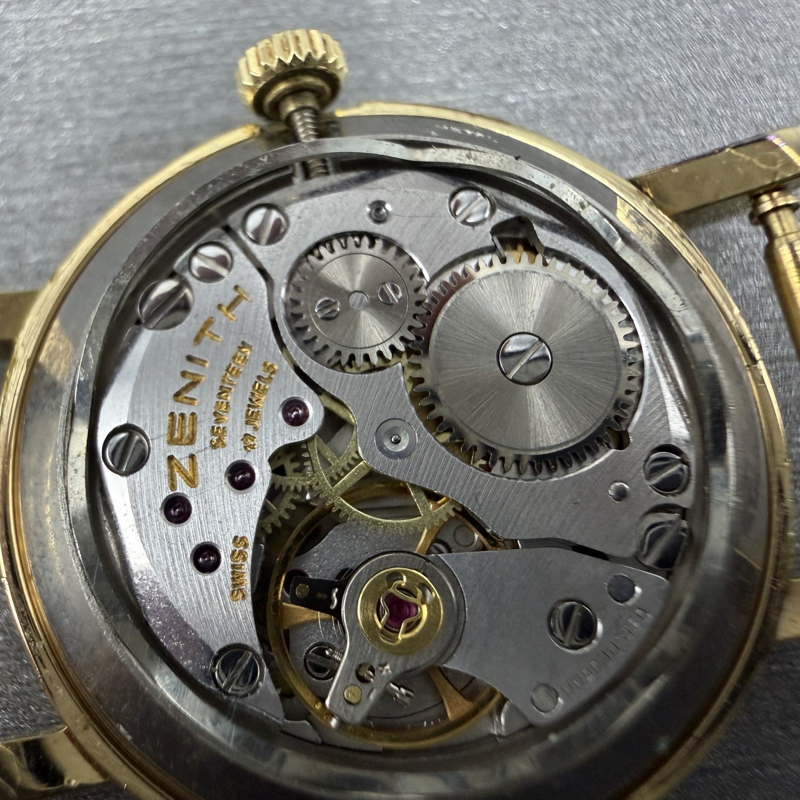 Zenith Movado Museum Watch Women 25mm White Dial Gold Plated Manual Wind PARTS12