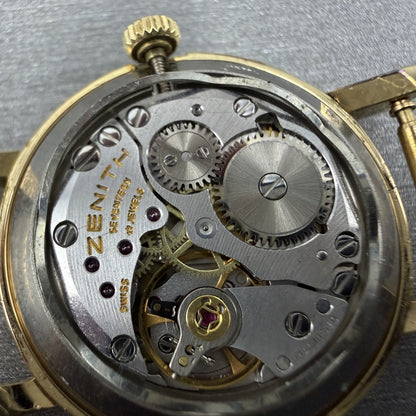 Zenith Movado Museum Watch Women 25mm White Dial Gold Plated Manual Wind PARTS12